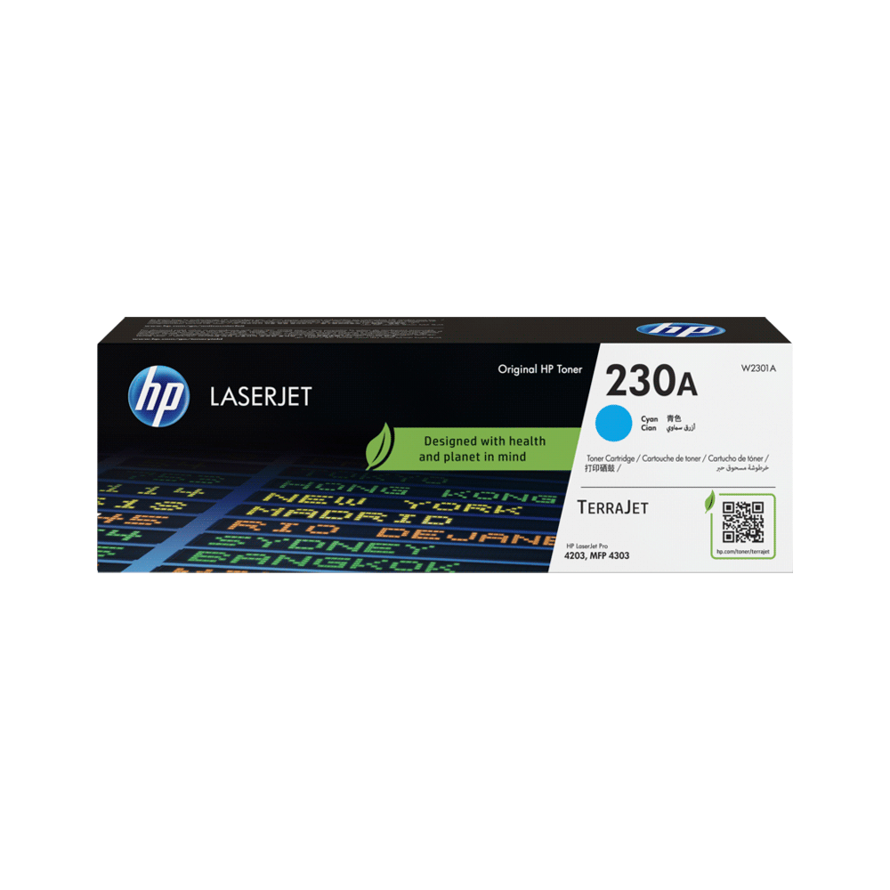 Toner hp 230a cyan w2301a 4203/mfp 4303