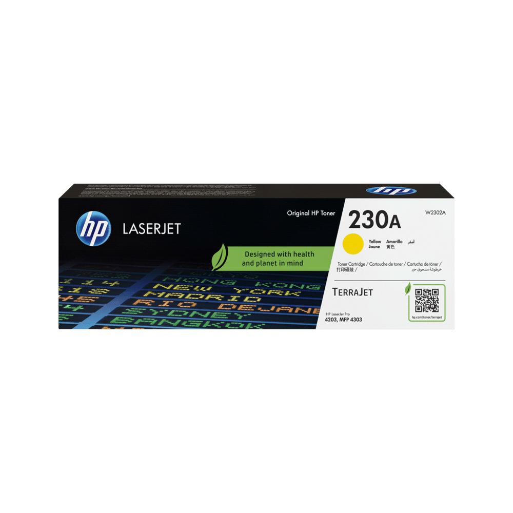 Toner hp 230a amarillo w2302a 4203/mfp 4303