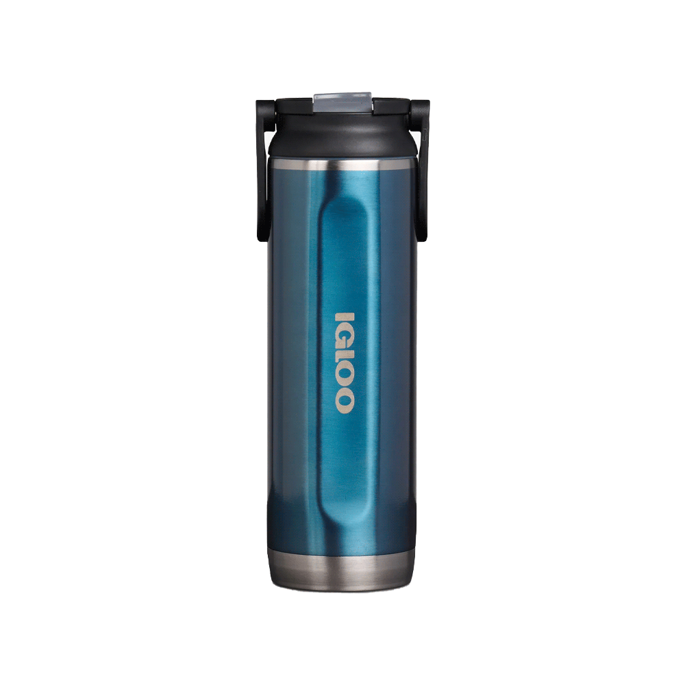 Botella termica igloo 600ml azul moderno c/manija 71086