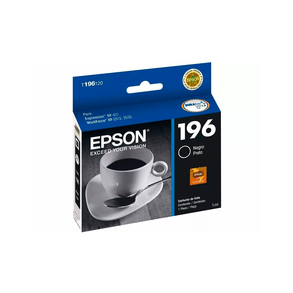 Tinta epson expression t196120-al negro p/xp-401/wf25xx 5ml