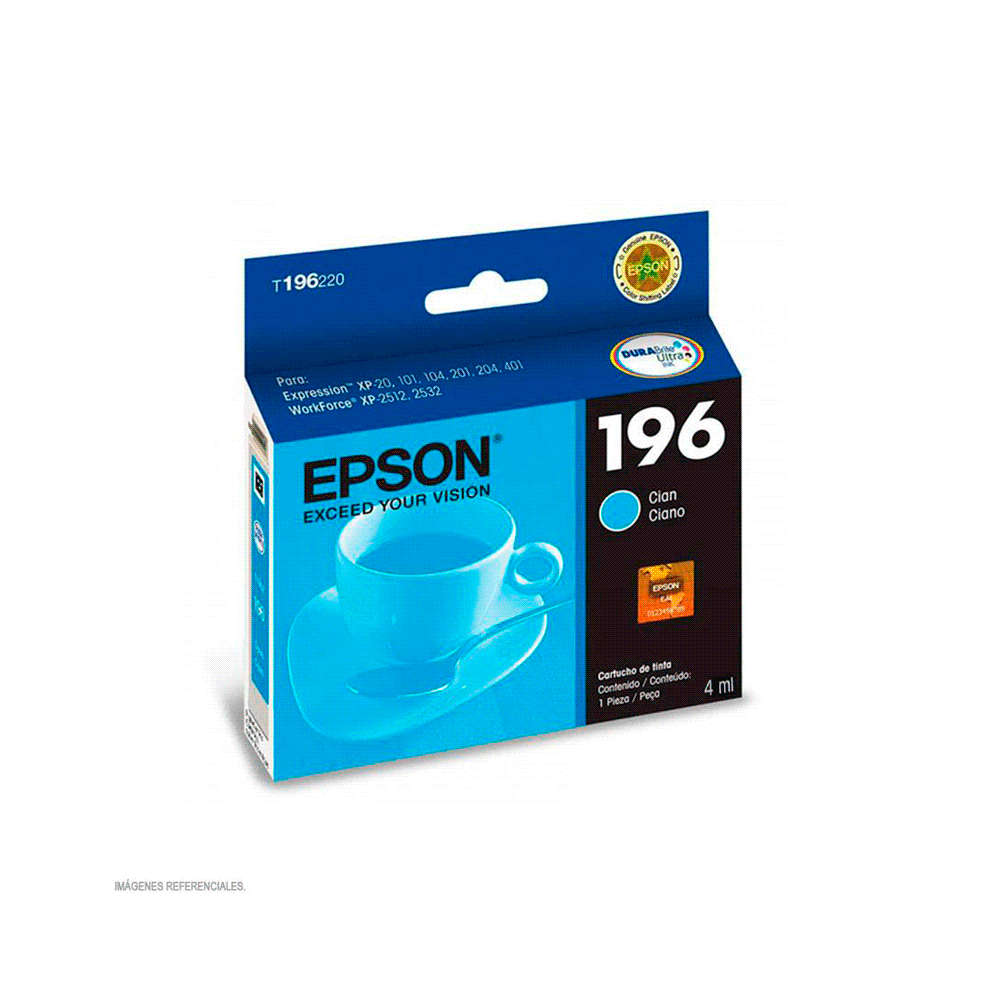 Tinta epson expression t196220-al cyan p/xp-20-10x-20x-401/wf25xx 4ml