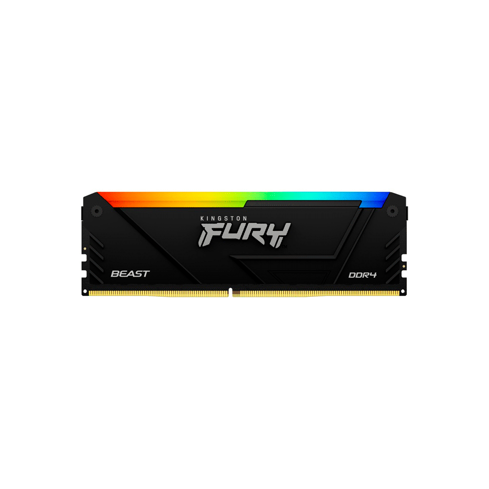 Memoria ram ddr4  8gb 3200 kingston fury beast bk kf432c16bb2a/8 rgb xmp