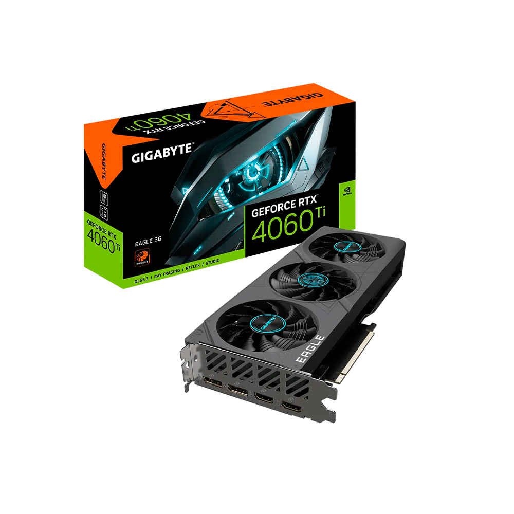 Placa de video gigabyte rtx 4060ti eagle 8g gddr6 gv-n406teagle-8gd