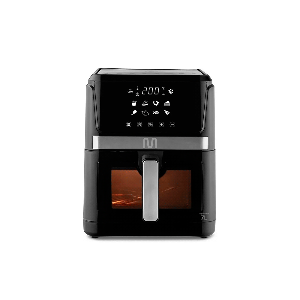 Freidora sin aceite multilaser go224eur 7l 1600w 220v negro con visor