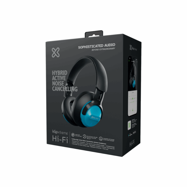 Auricular con microfono klip knh-750bl hi-fi anc/bluetooth/3.5mm/azul - Imagen 4