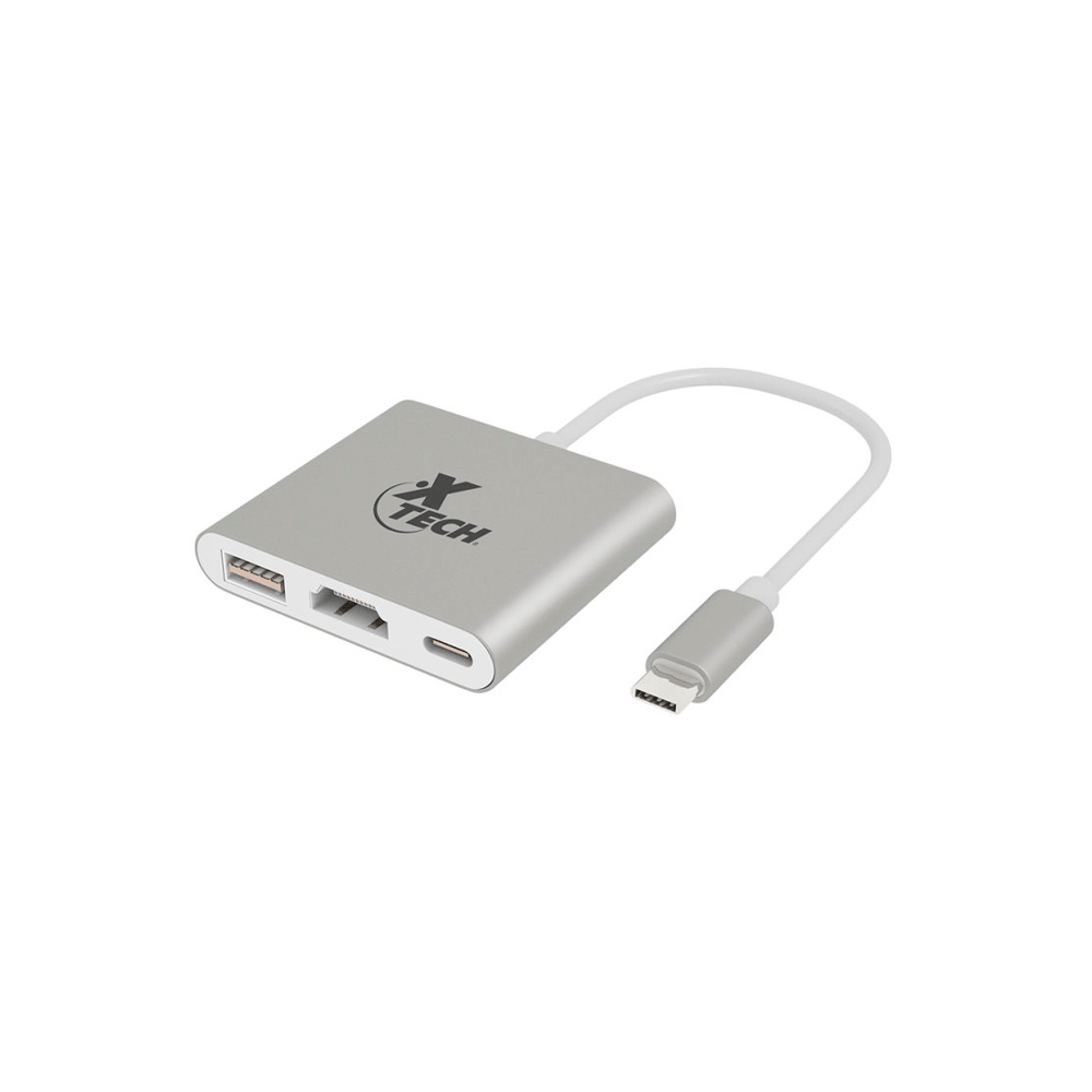 Adaptador usb-c/hdmi/usba/usbc xtech xtc-565 5gbps/4k/plata