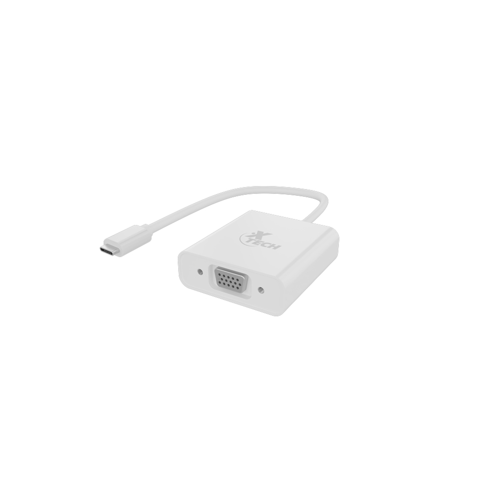 Adaptador usb-c/vga m/h xtech xtc-551 fhd/blanco