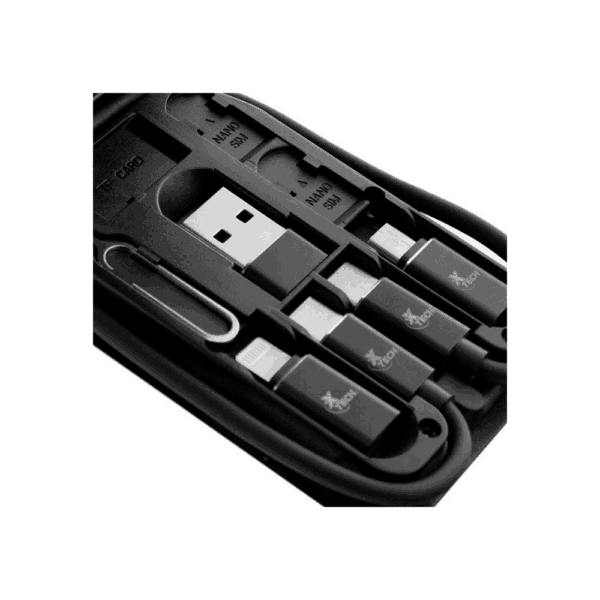 Kit usb-c c/estuche xtech xtc-570 adaptador usb-a/m-usb/lightning/negro - Imagen 2