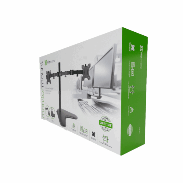Soporte p/2mon 13" a 32" klip kpm-311 8kg/inc90°/gir180° - Imagen 5