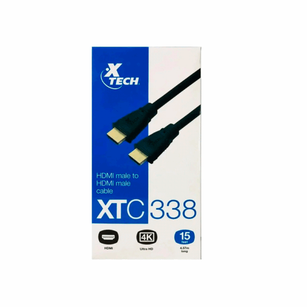 Cable hdmi-hdmi m/m xtech xtc-338 4k/4.57m/negro - Imagen 2