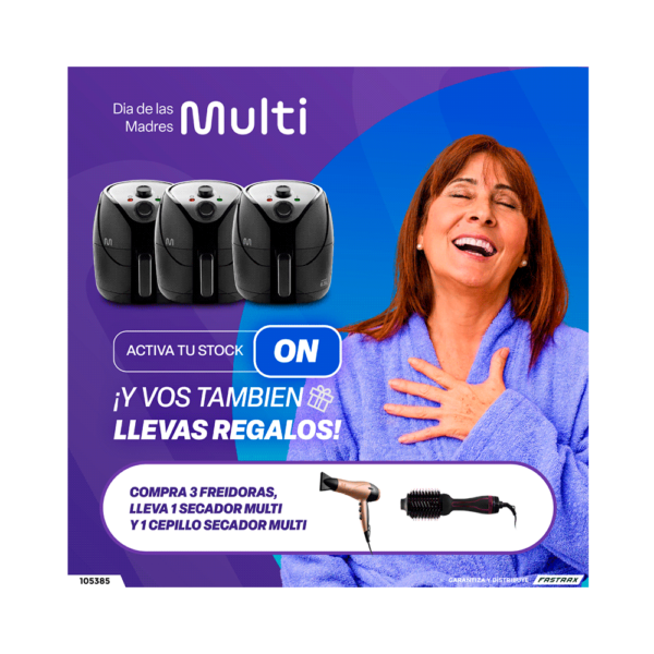 Combo freidora 6.5l 1800w ce126 multi + regalo secador eb086+cepillo eb063