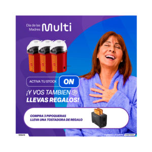 Combo pipoquera 1000w ce117 + regalo tostadora 2 panes 700w ce093 multi