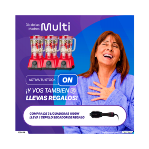 Combo licuadora 2.6l 1000w lq1004 rojo + regalo cepillo secador eb063