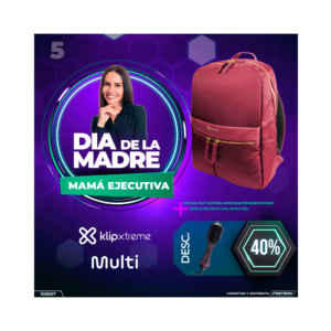 Combo mochila 15.6" klip bordo knb-467rd+cepillo secador eb063 multi