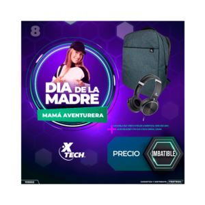 Combo mochila 15.6" xtech gris osc xtb-221+auri xtech xth-345