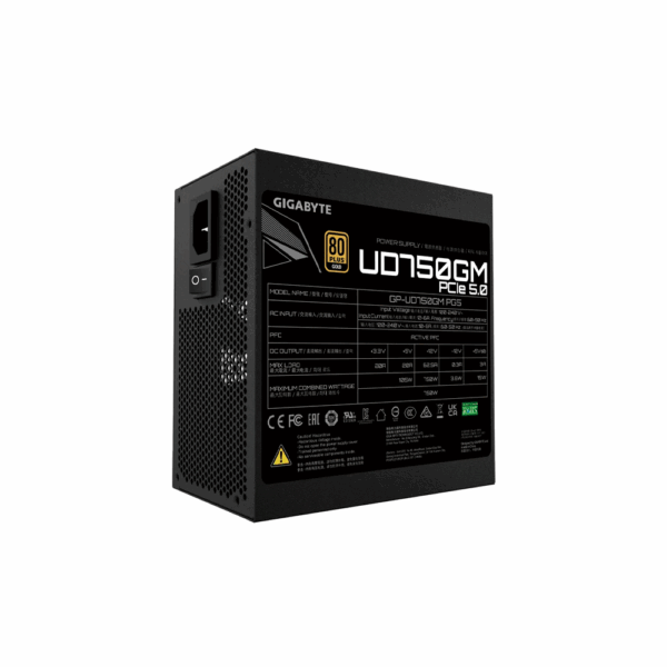 Fuente gigabyte 750w gp-ud750gm pg5 80 plus gold full modular - Imagen 3
