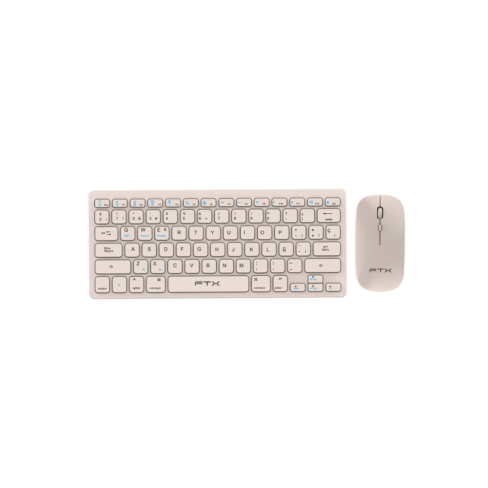 Teclado + mouse ftx wireless ftxgk03 esp/gold