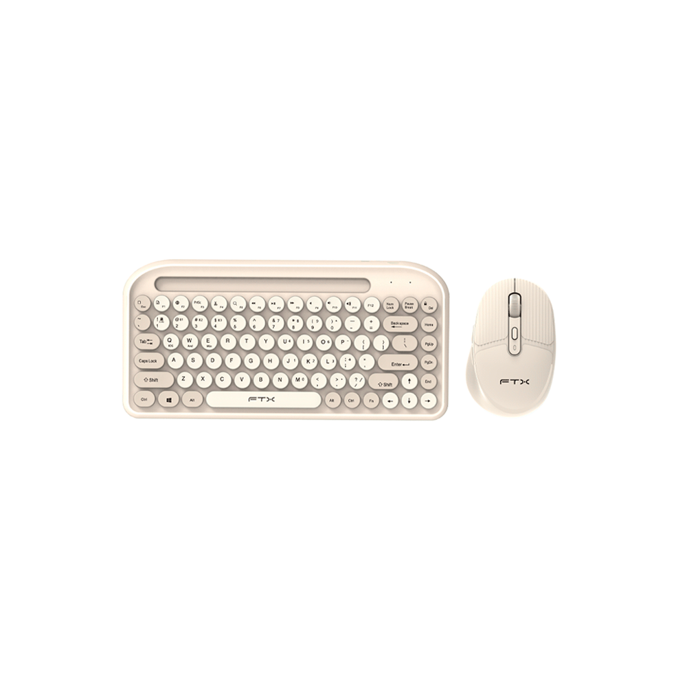 Teclado + mouse ftx wireless dual-mode ftxgk01 español/pop/gold