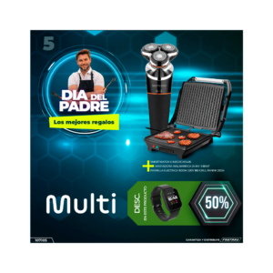 Combo smartwatch l1 es436 neg+ afeitadora inalambrica eb047+ parrilla electrica ce124 mult