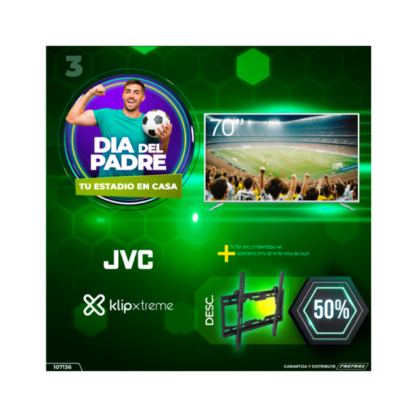 Combo tv 70" jvc lt-70n7105u 4k uhd + soporte p/tv 32" a 70" ktm-351 klip