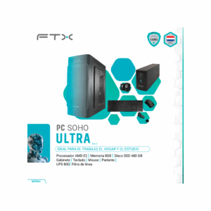 Computadora  ftx soho ultra e2/480ssd/8g + ups 800w + filtro + mouse + teclado