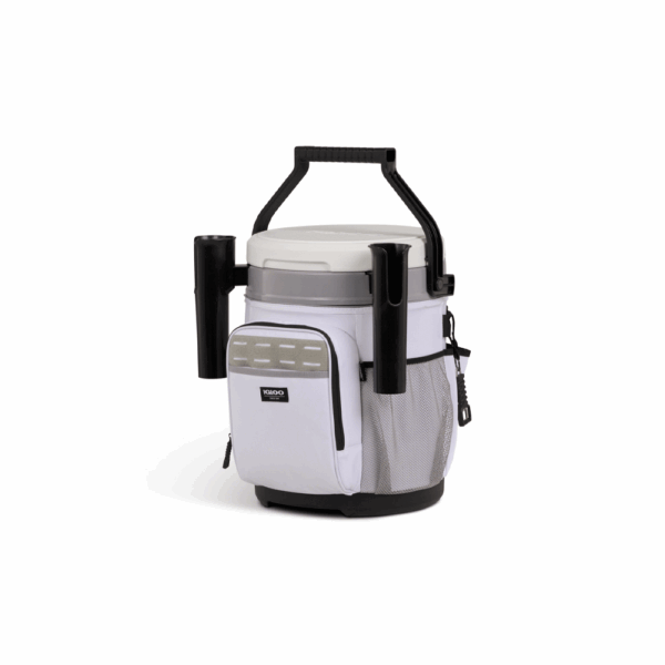 Conservadora igloo 19 litros bucket blanco 63551 con portacañas de pescar - Imagen 2