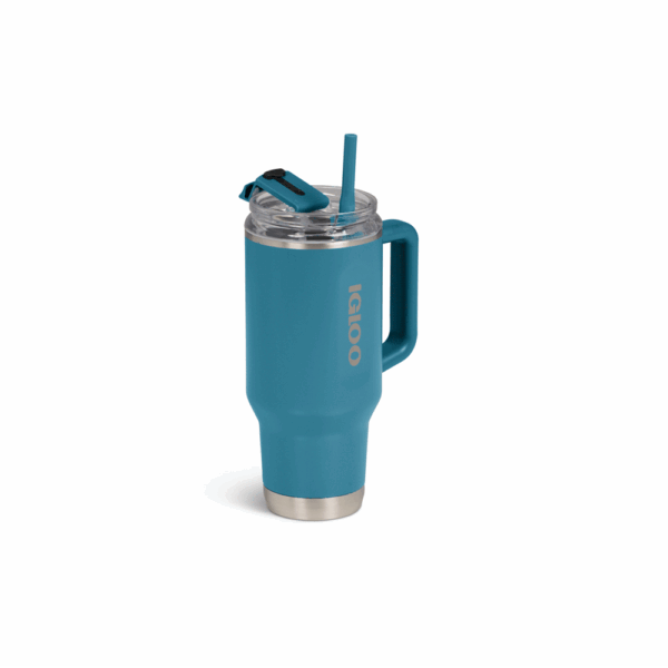 Vaso termico igloo 950ml  azul moderno  c/pajita 71223 - Imagen 2