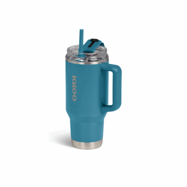 Vaso termico igloo 950ml  azul moderno  c/pajita 71223 - Imagen 3