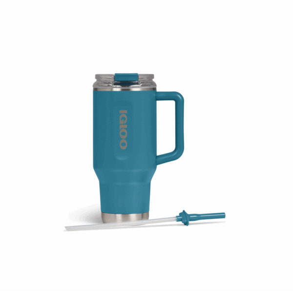 Vaso termico igloo 950ml  azul moderno  c/pajita 71223 - Imagen 4