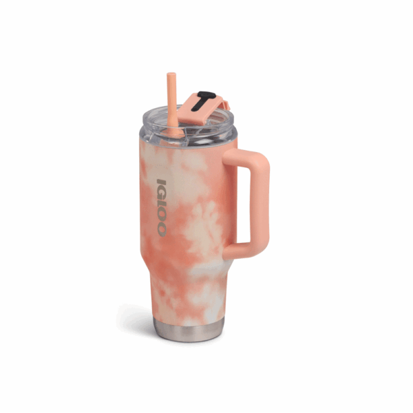 Vaso termico igloo 950ml ice dye naranja  c/pajita 71312 - Imagen 2