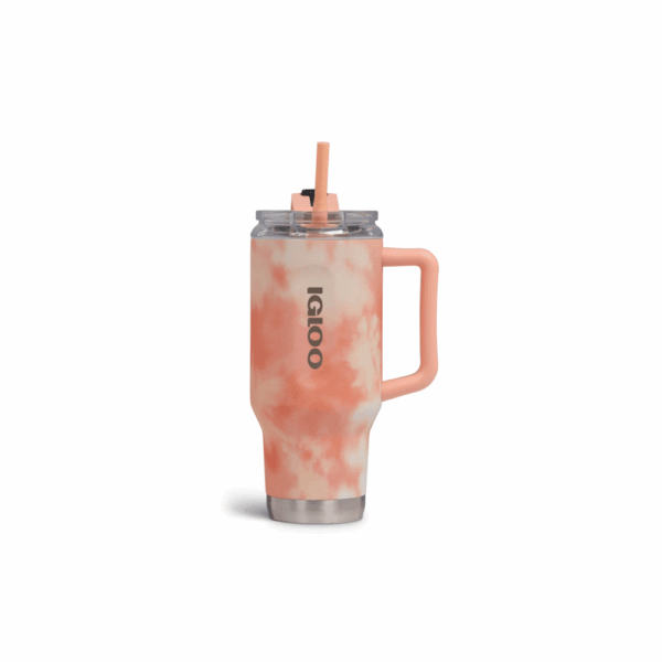 Vaso termico igloo 950ml ice dye naranja  c/pajita 71312