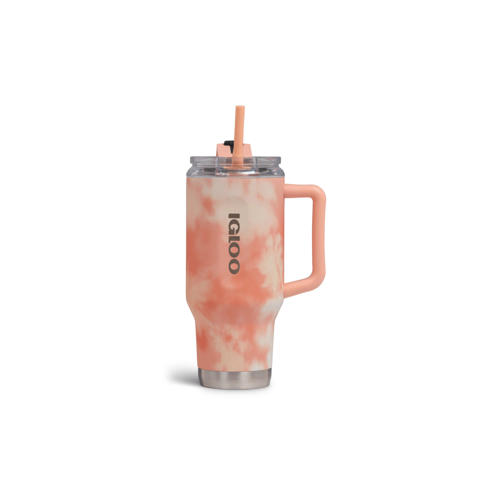 Vaso termico igloo 950ml ice dye naranja  c/pajita 71312
