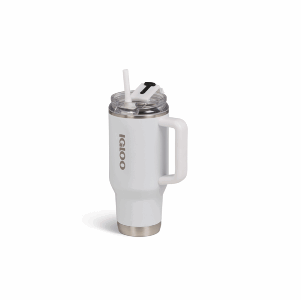 Vaso termico igloo 950ml  blanco c/pajita 71221 - Imagen 3