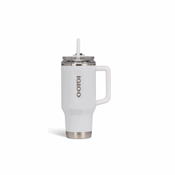 Vaso termico igloo 950ml  blanco c/pajita 71221
