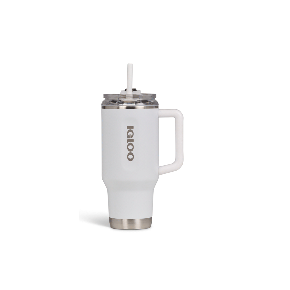 Vaso termico igloo 950ml  blanco c/pajita 71221