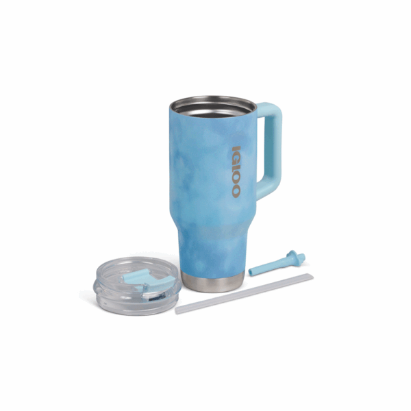 Vaso termico igloo 950ml ice dye azul  c/pajita 71309 - Imagen 4