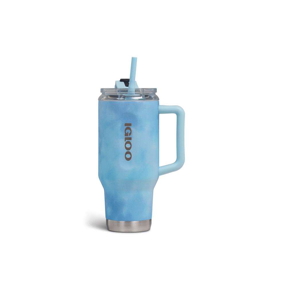 Vaso termico igloo 950ml ice dye azul  c/pajita 71309