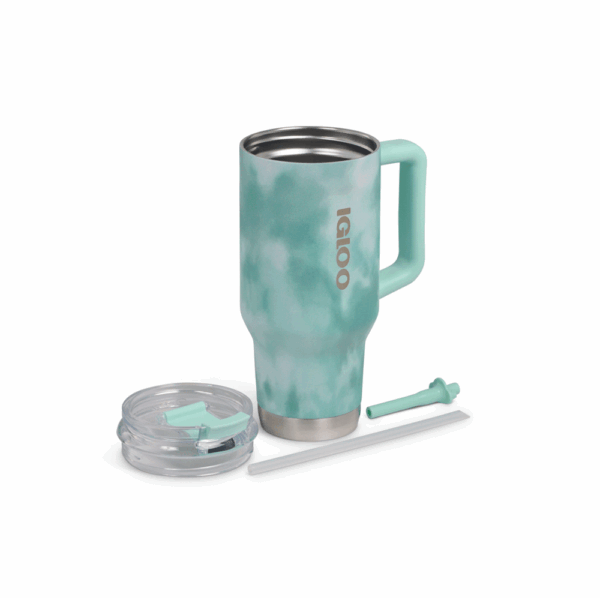 Vaso termico igloo 950ml ice dye verde  c/pajita 71311 - Imagen 4
