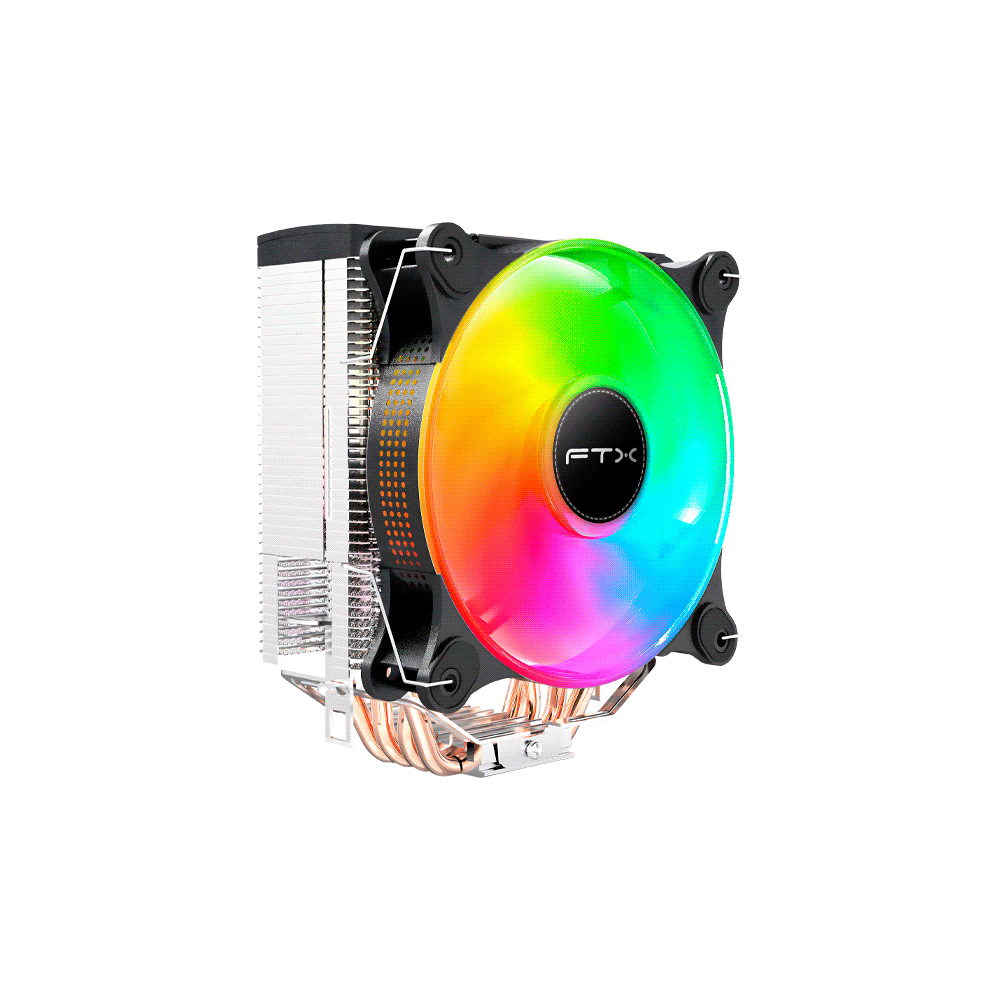 Cooler p/cpu ftx ftxcc-421p 120mm rgb lga1150 1151 1155 1156 1200 1700 am4 am5
