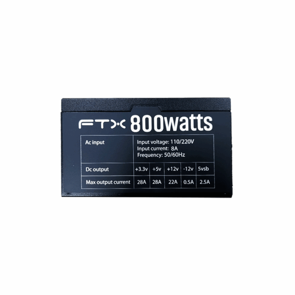 Fuente ftx 800w ftx-cfa-800w 110/220v negro - Imagen 3