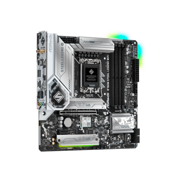 Placa madre asrock 1700 b760m steel legend wifi ddr5 s/r/hdmi/dp/3m2/usb3.2/matx
