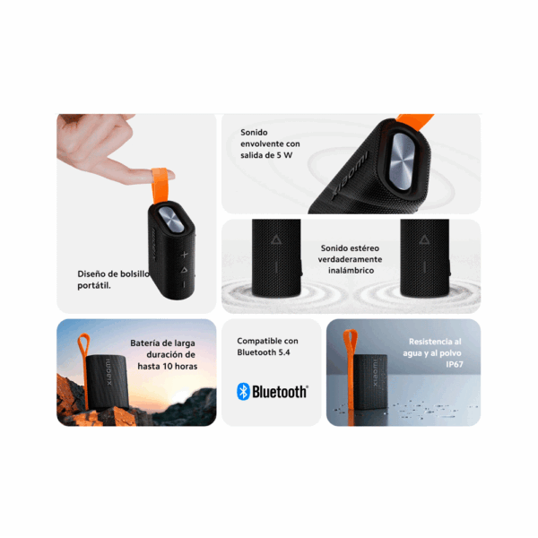 Parlante xiaomi qbh4269gl 5w sound pocket bluetooth negro - Imagen 5