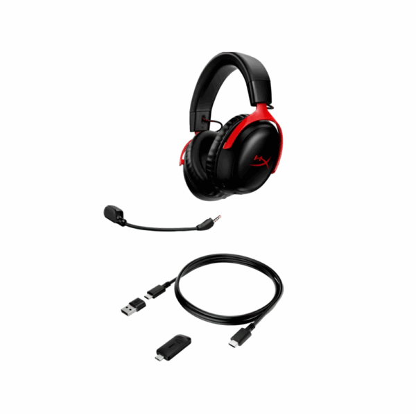 Auricular con microfono gamer hyperx 77z46aa cloud iii wireless headph 3.5mm/anc/rojo-negr - Imagen 4