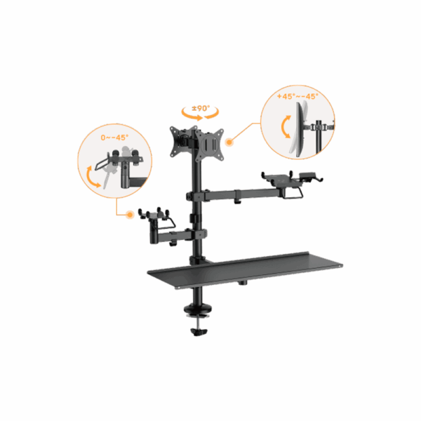 Soporte p/pos imp/2mon/scan ftx ftx-02ld 17" a 32" 9kg/art/rot180°/giro - Imagen 4