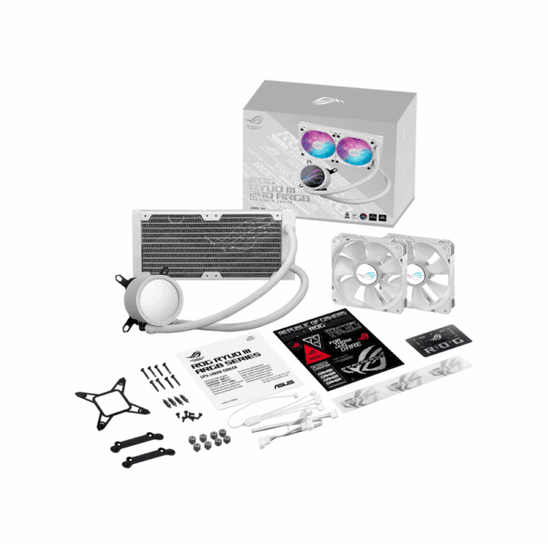 Cooler p/cpu asus rog ryuo iii 240 argb blanco - Imagen 5