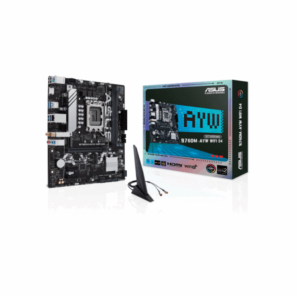 Mb 1700 b760m-ayw wifi d4 asus s/r/hdmi/2m2/ddr4/usb3.2/matx