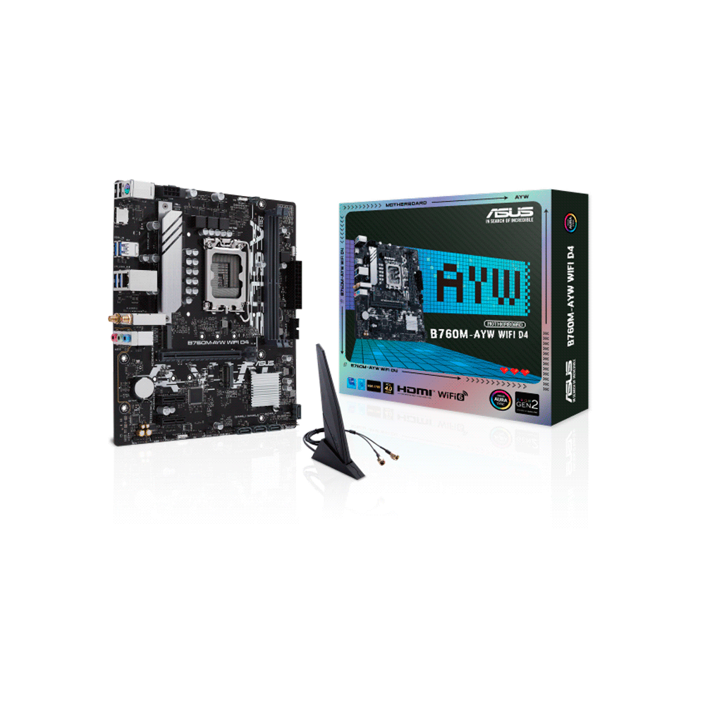 Mb 1700 b760m-ayw wifi d4 asus s/r/hdmi/2m2/ddr4/usb3.2/matx