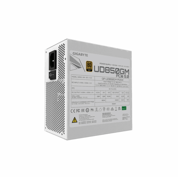 Fuente gigabyte 850w 80plus gold full modular blanco gp-ud850gm pg5w - Imagen 2