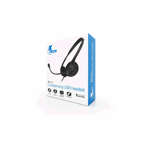 Auricular con microfono xtech xth-240 xtech /mic/usb/negro - Imagen 4