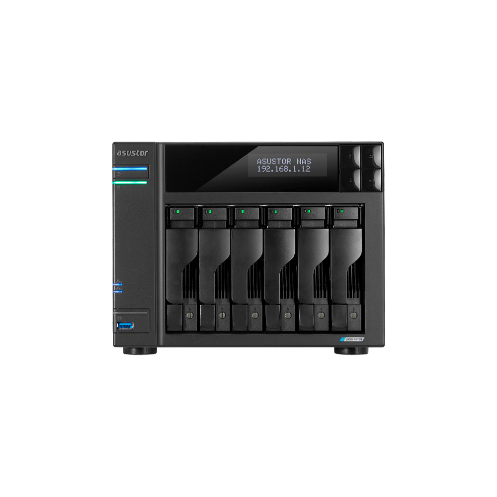 Almacenamiento nas asustor as6706t qc 2.0/6bay/8gb/4 m.2/2-gblan/hdmi/2usb3.2